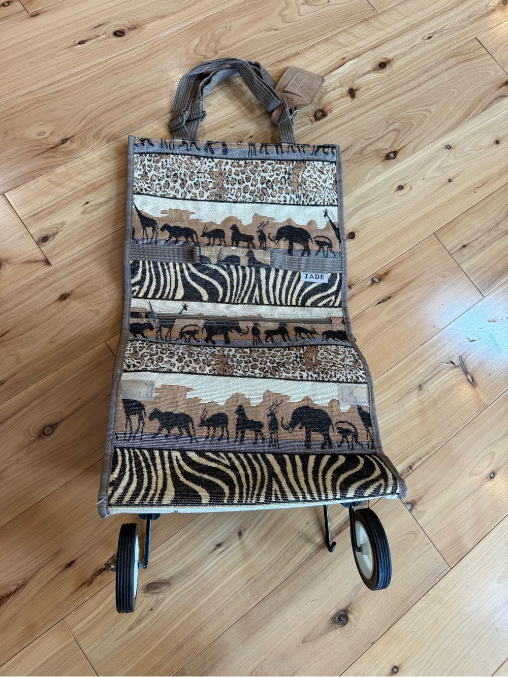 Jade Brown & Tan Safari Stripe Tote